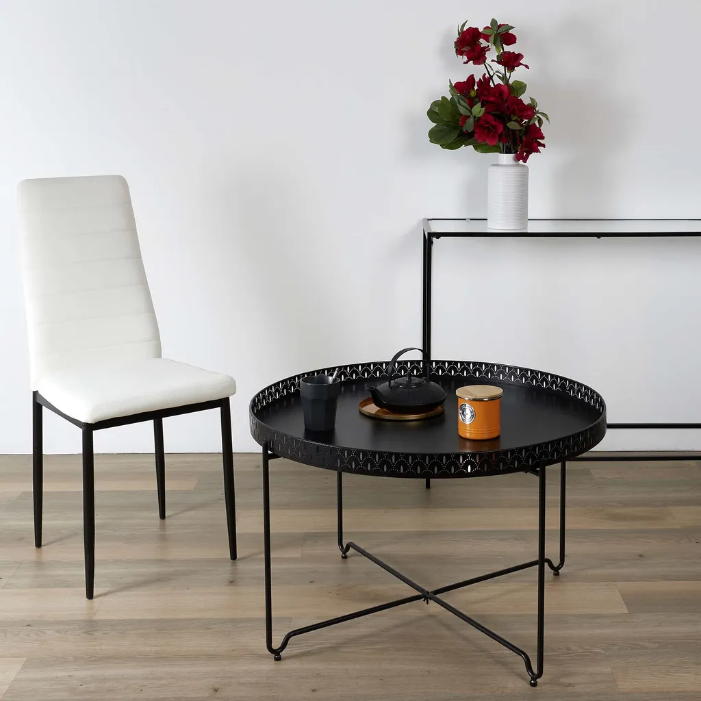Table d'appoint Seville Noir D78cm : optimisez l'espace avec style