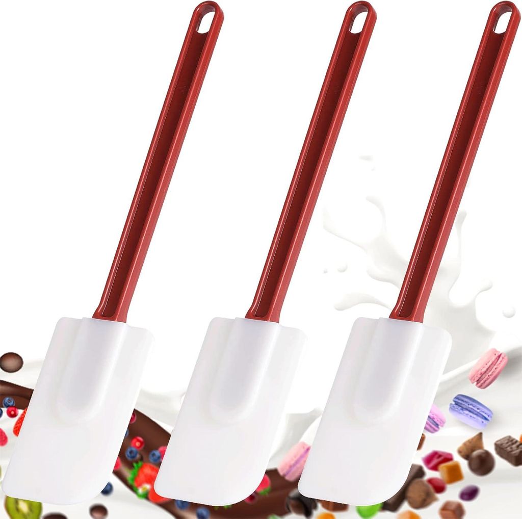 3 Stš¹ck Silikon Gummispachtel Kš¹che Hitzebest?ndiger (24 cm), Teigschaber Silikons Spachtel, Kuchenspatel Silikon Spatel Kš¹che Antihaft, S...