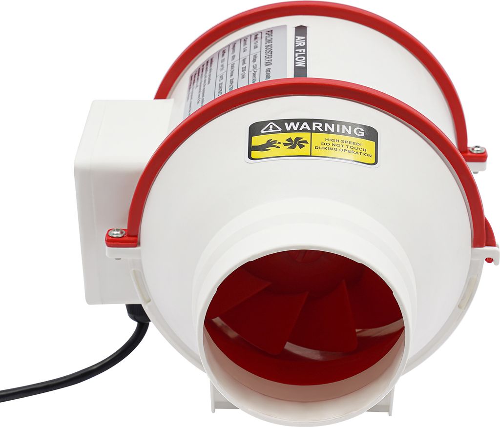 100mm Rohrventilator mit Fernbedienung Geräuscharm 310m³/h 40W Weiß