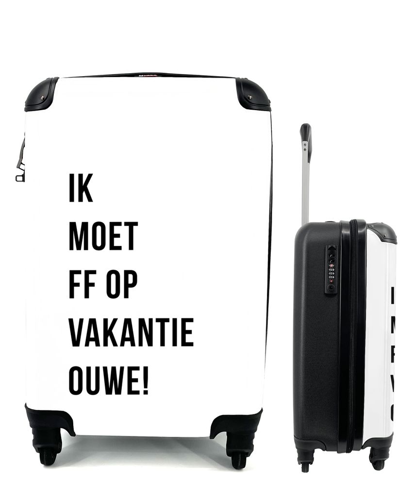 MuchoWow Koffer Handgepäck Trolley Rollkoffer Kleine Reisekoffer mit 4 Rollen - Zitate - Ich muss in den Urlaub fahren, alter Mann! - Weiß - Ca...