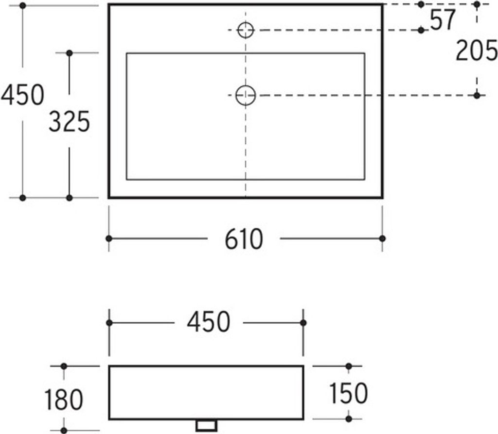 Beitz & Walz AqvaCeramica Aufsatzbecken eckig 600 x 430 mm -weiß--
