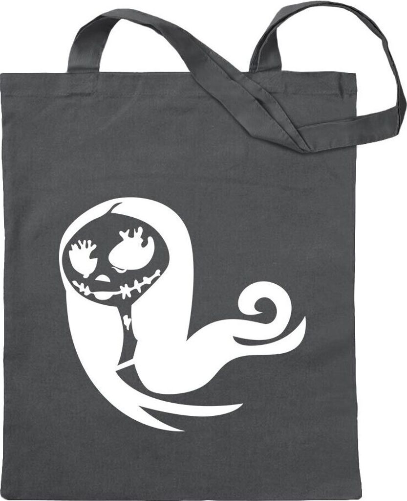 Kiwistar - Baumwolltasche - stahlgrau - Monster Girl Untot - Tragetasche Stoffbeutel Umhängetasche Langer Henkel