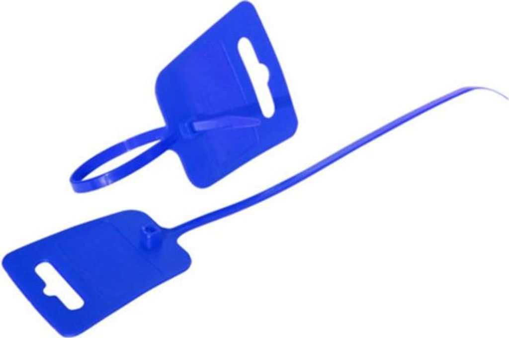 Kabelbinder 4,8x250mm Beschriftungsfeld blau-VE100