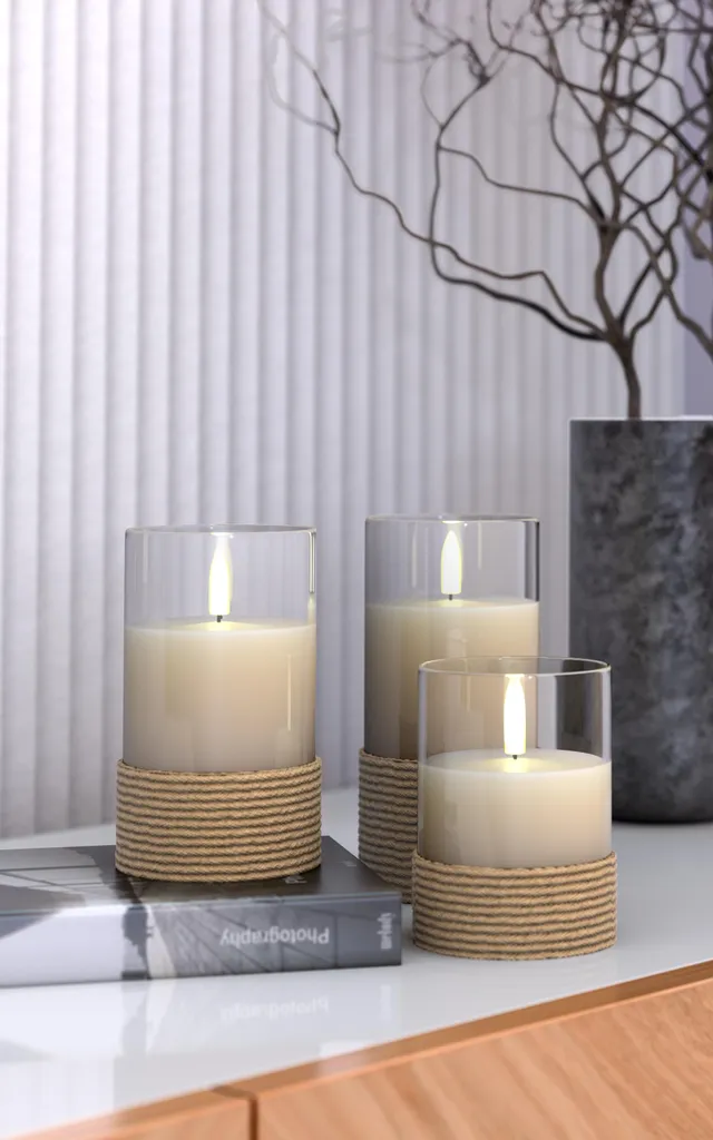 Goobay 77773: 3 Candele LED Vetro e Vera Cera - Risparmio e Durata - 11