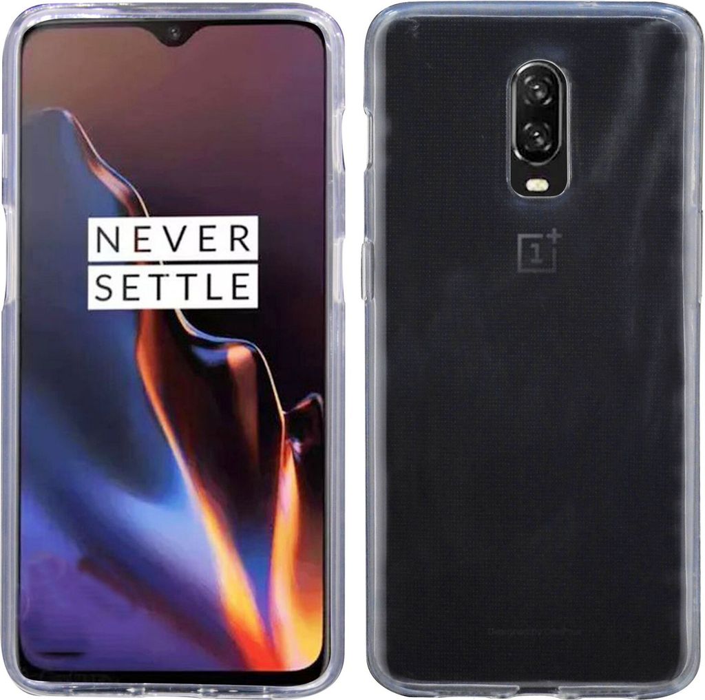 OnePlus 6T // Silikon Hülle Tasche Case Zubehör Gummi Bumper Schale Schutzhülle Zubehör in Transparent @cofi1453
