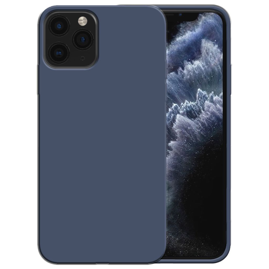 Smartphonica Silikonhülle für iPhone 11 Pro Hülle mit weicher Innenseite - Dunkelblau