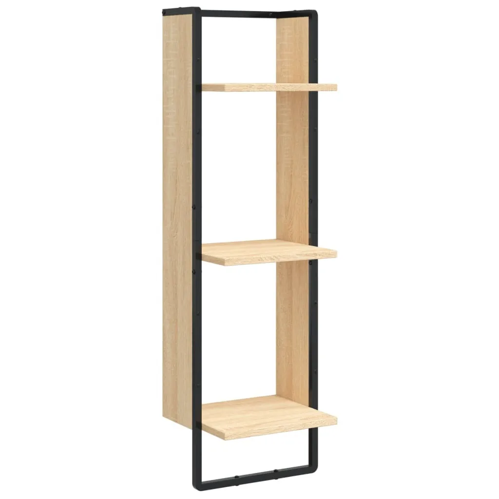 SYFAX™ Scaffale Parete 3 Ripiani Rovere Sonoma 30x25x100cm Multistrato