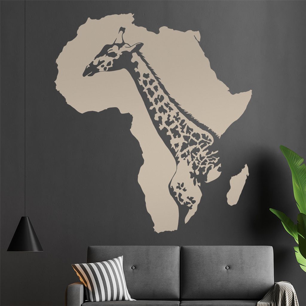 KIWISTAR Giraffe Afrika Silhouette Umriss Wandtattoo in 6 Größen - Wandaufkleber Wall Sticker - Dekoration, Küche, Wohnzimmer, Schlafzimmer, Bad...