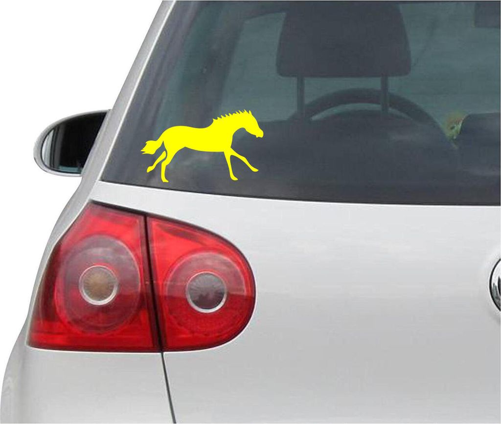 Aufkleber / Autoaufkleber - JDM - Die cut - Pferd - Auto, Truck, Notebook, Laptop - gelb - 139mmx83mm