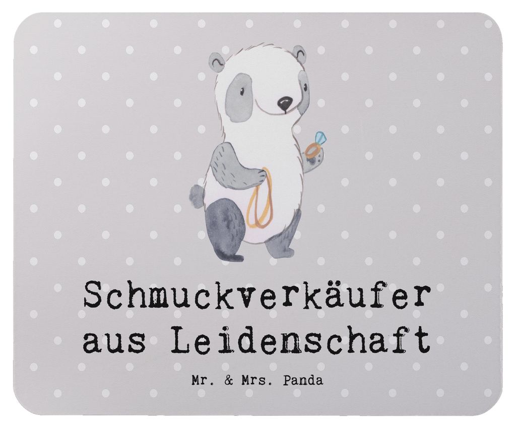 Mr. & Mrs. Panda Mouse Pad Schmuckverkäufer Leidenschaft - Grau Pastell - Geschenk, Goldschmied, Spruch, Ausbildung, Juwelier, mauspad laptop, pc,...