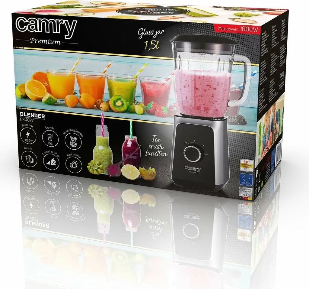 Blender Bol Verre 1.5L Camry CR 4077 avec Fonction Broyage de Glace
