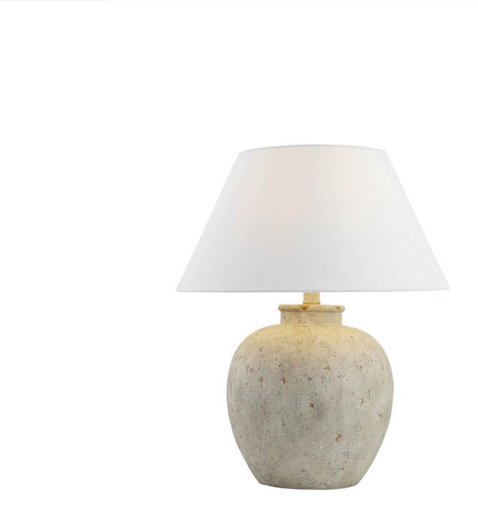 HOME DELUXE Kleine Tischlampe in Steinoptik LENE - Weiß | Produktbild 