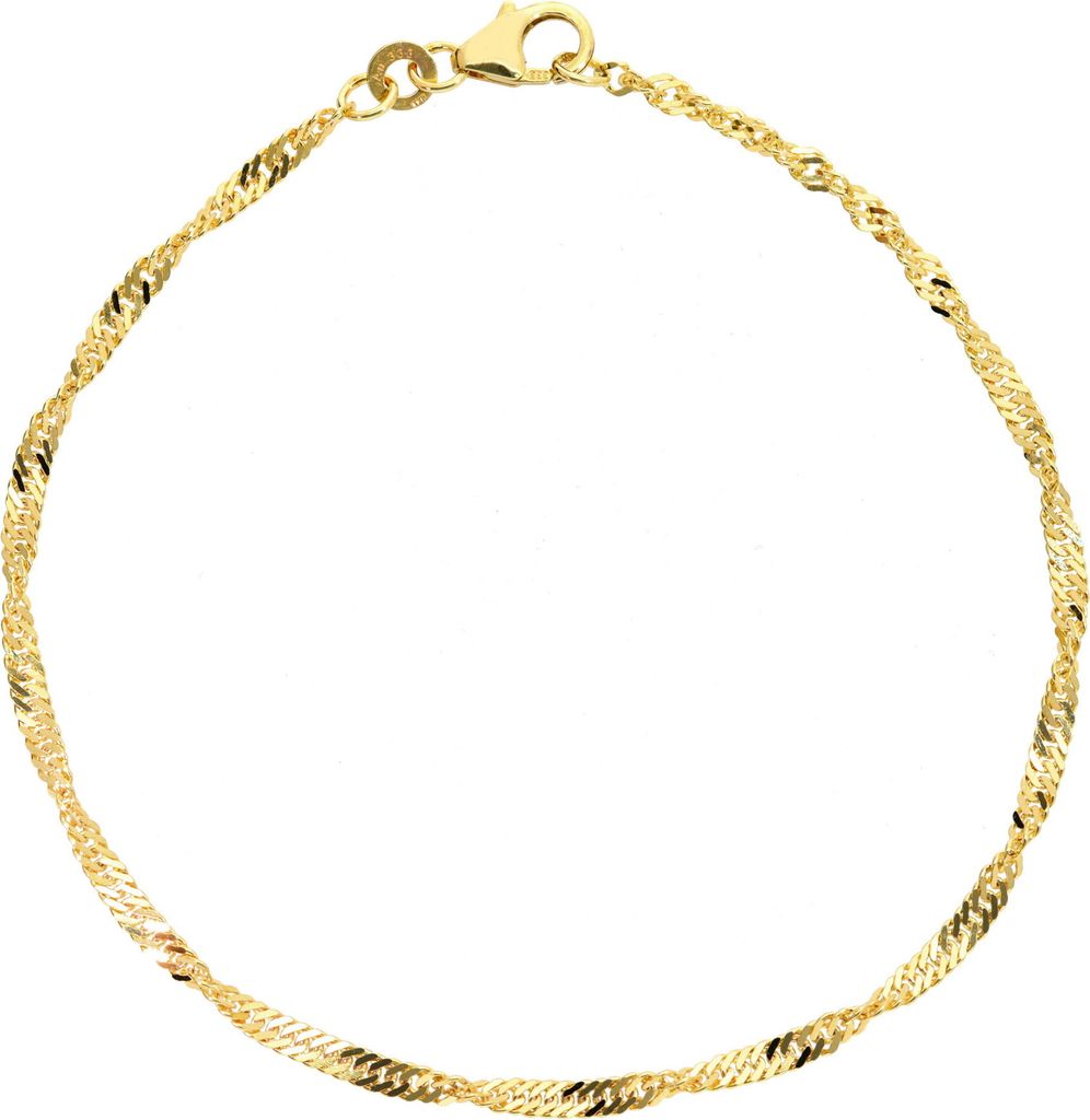 Armkette Singapur 2,2 mm breit echt Gold 333 (8 kt)