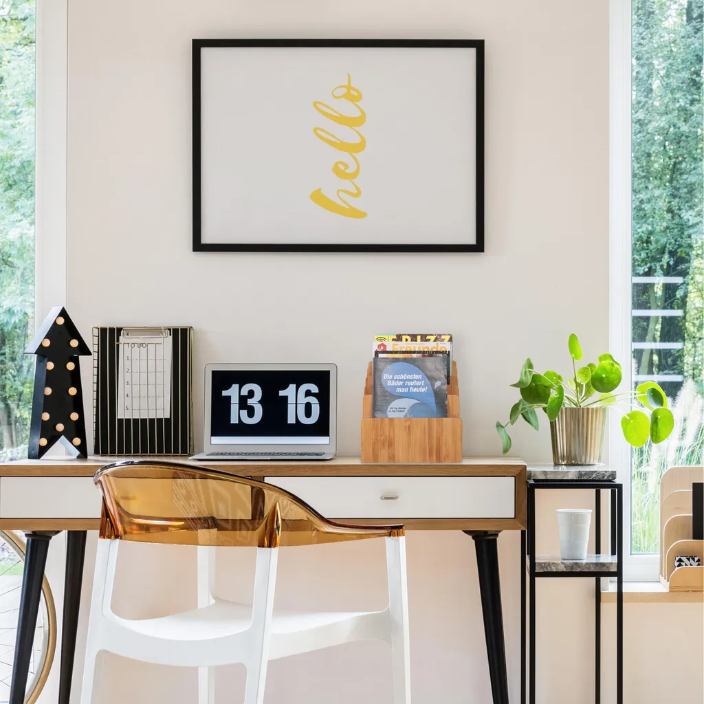 Porte-documents design en bambou robuste avec rangement multi-niveaux - 6