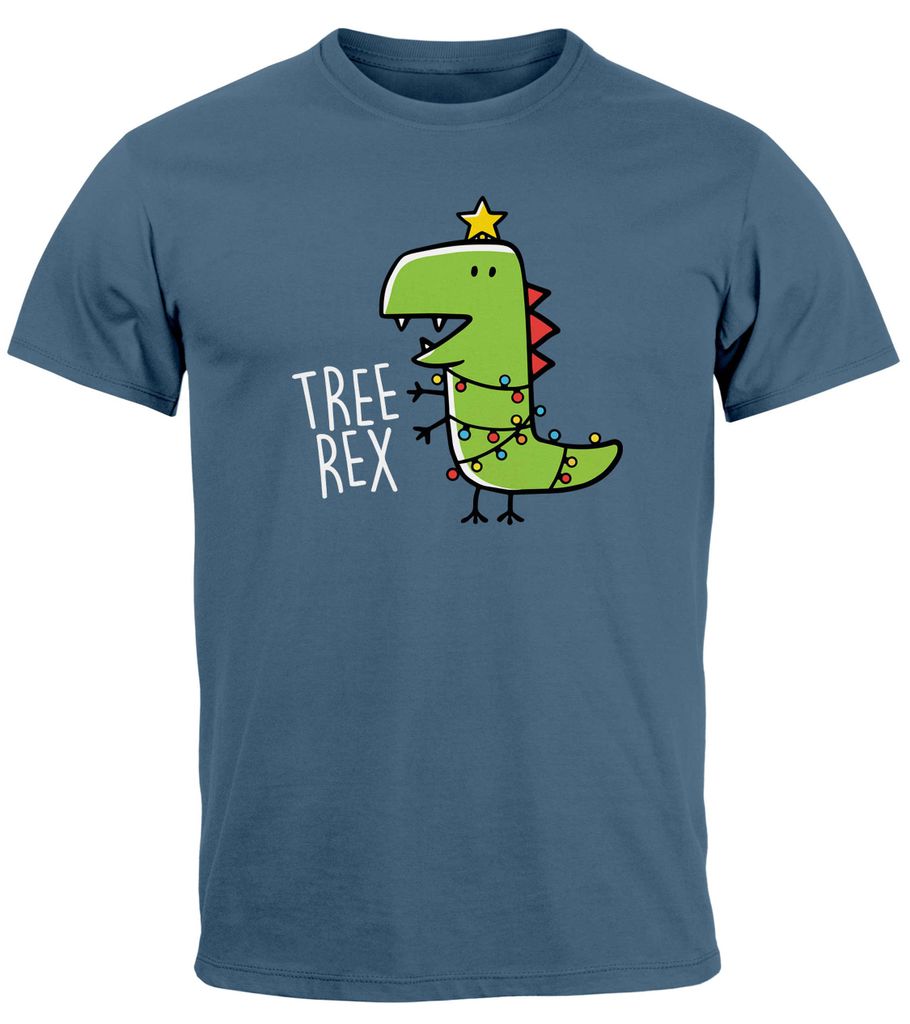 Herren T-Shirt Tree Rex Weihnachten Spruch lustig Dino Dinosaurier Tyrannosaurus XMAS Outfit Männer Moonworks