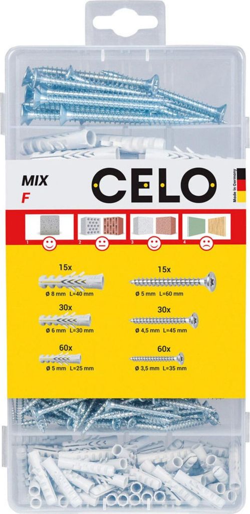 CELO Sortimentsbox F mit Schr. MIX F SZ, 210 Teile 5 Stk