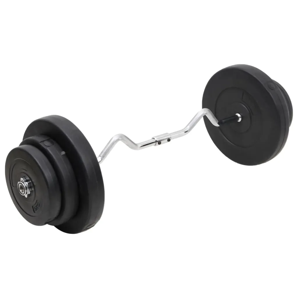 Barre de curling avec poids 60 kg - Kit haltère EZ pour musculation