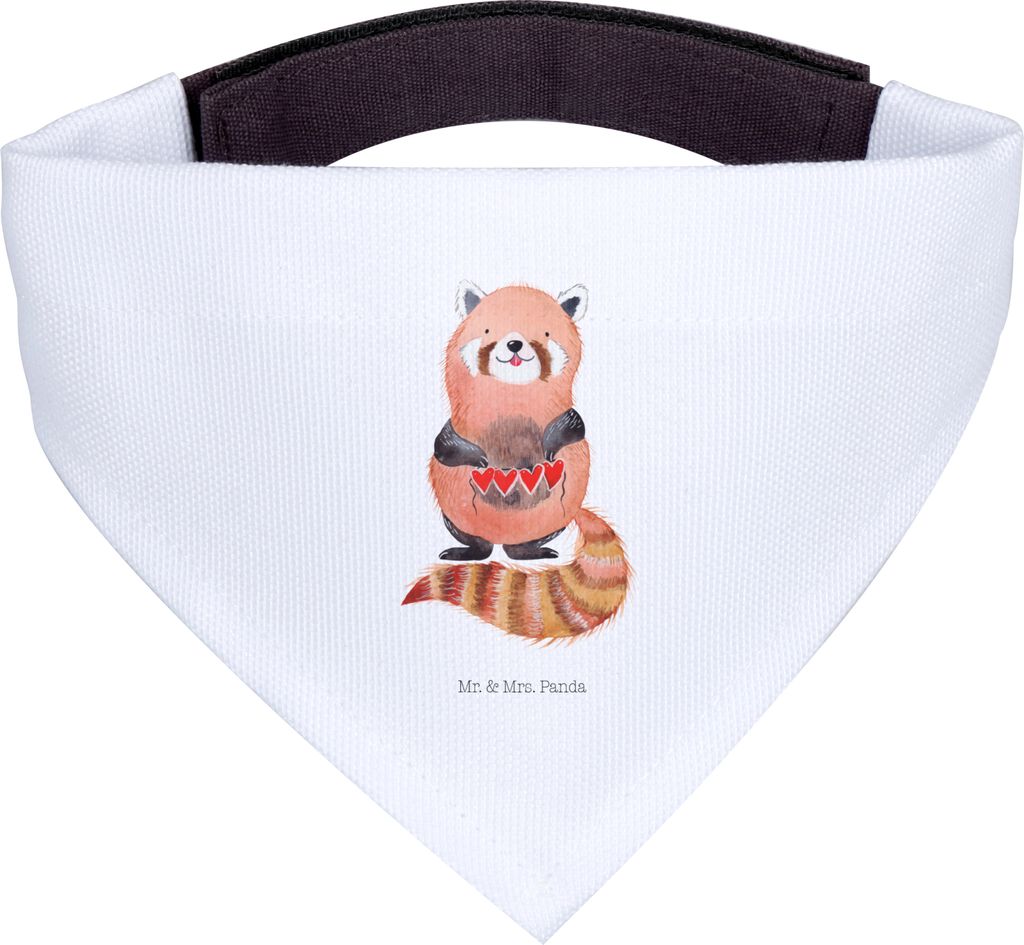 Mr. & Mrs. Panda Tuch Roter Panda - Weiß - Geschenk, Halstuch Für Hunde, Liebling, Rot, Hunde-Halstuch, Schal, Lustige Sprüche, Hund, Herz, Lieb...