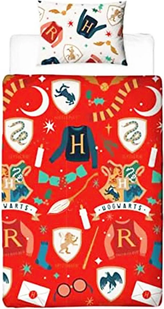 Décoration Chambre Enfant Harry Potter : Parure de Noël Lit Simple Fin