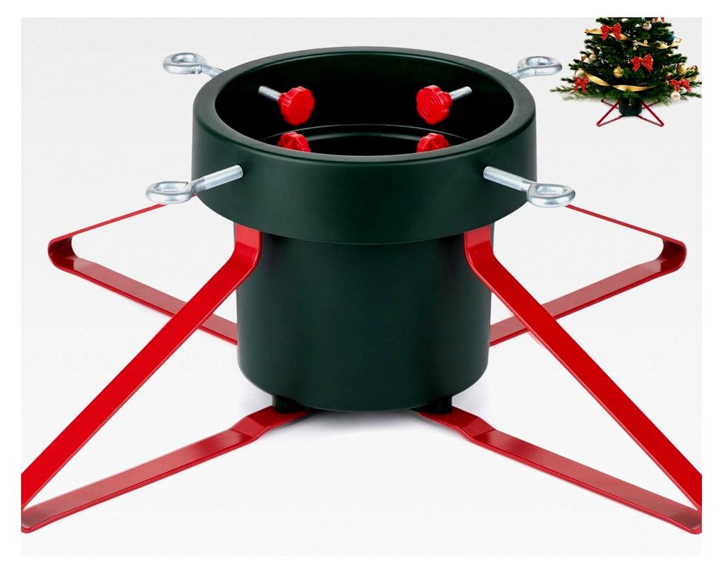 Christbaumständer mit Wassertank für Weihnachtsbäume bis 2,5m und Stammdurchmesser 4,5-14,5cm in Trendy Grün