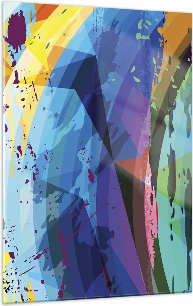 Bilder auf glas - Einteilig - Abstraktion modern - 50x70cm - Glasbilder - Wandbilder - Bilder - zum Aufhängen bereit - Wanddekoration aus Glas - G...