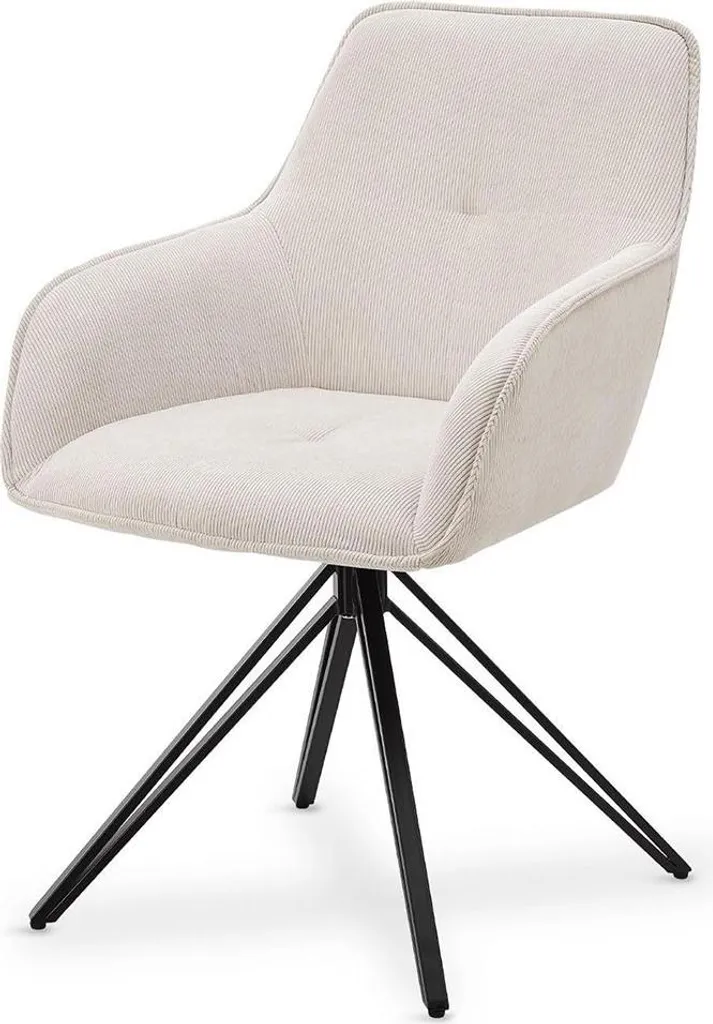 Chaise de bureau pivotante beige 51360, structure robuste charge 120kg