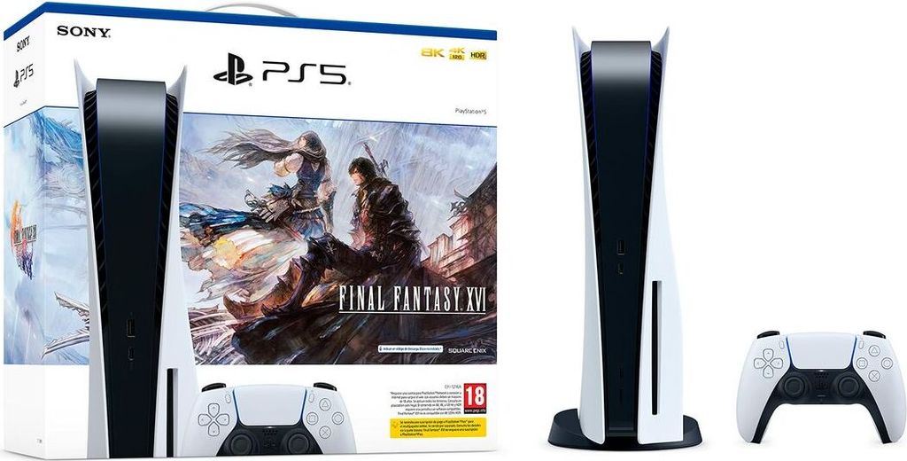 Konsola PS5 825 GB, wersja standardowa, biała + Final Fantasy XVI VCH EU Sony Computer Ent. Konsola PS5 825 GB, wersja standardowa, biała + Final Fantasy XVI VCH EU Sony Computer Ent.