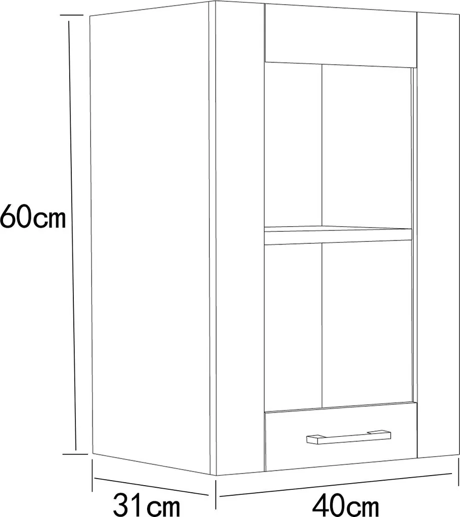 Meuble Haut de Cuisine 40 cm VCM Colura - Armoire Suspendue de Rangement - 7