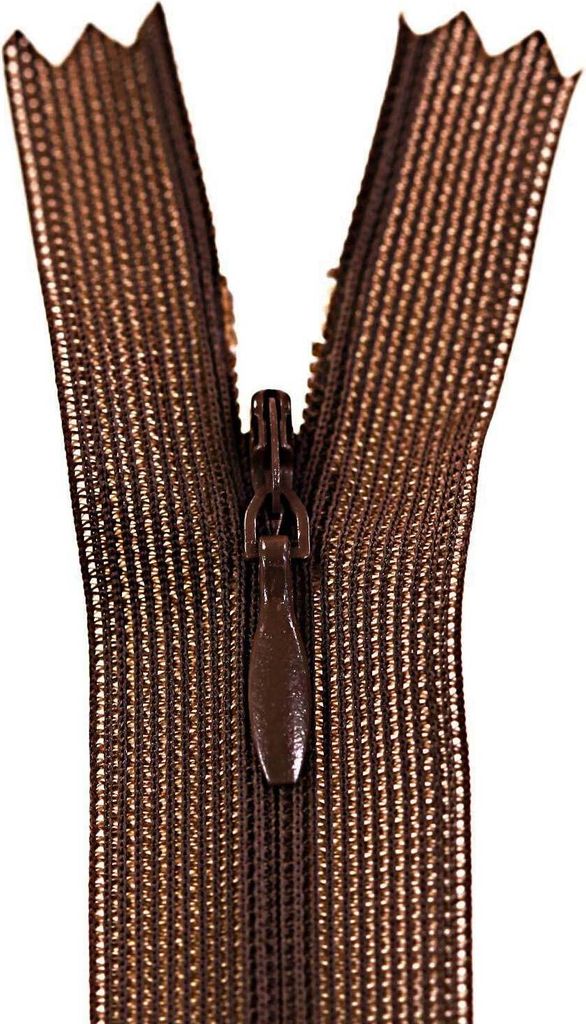 50 Reißverschlüsse spiral verdeckt, 18cm, unteilbar, unsichtbar, Farbe:300 haselnussbraun