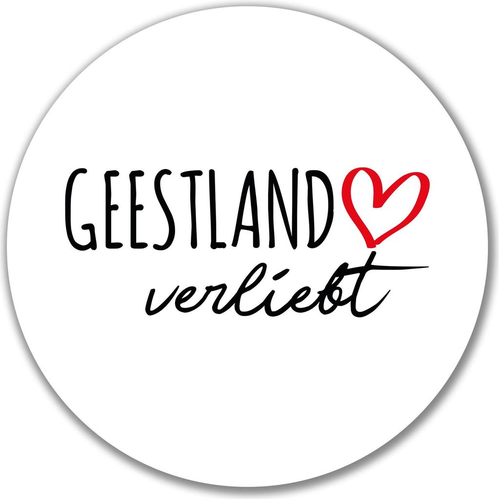 Huuraa Aufkleber Geestland verliebt 10cm rund Sticker Geschenkidee