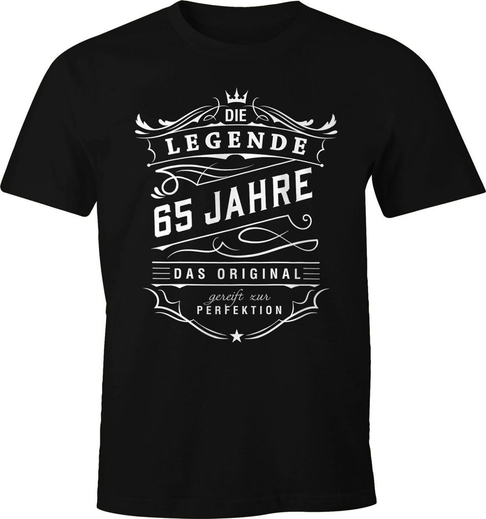 Herren Geschenk T-Shirt Geburtstag Die Legende 30-80 Jahre Moonworks 65 schwarz 3XL