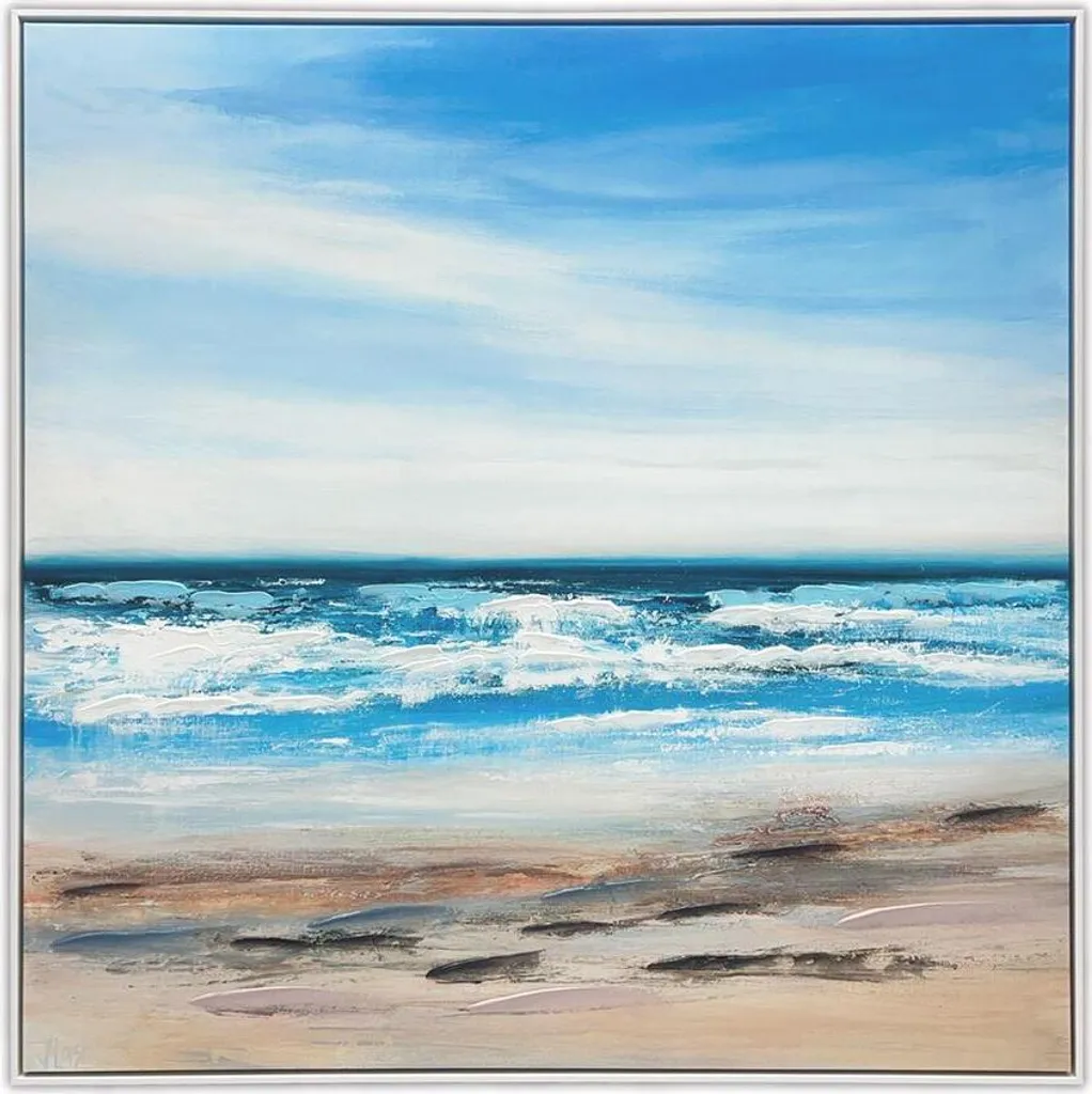 Grande décoration murale océan 87x87 cm - Idéal pour salon ou chambre