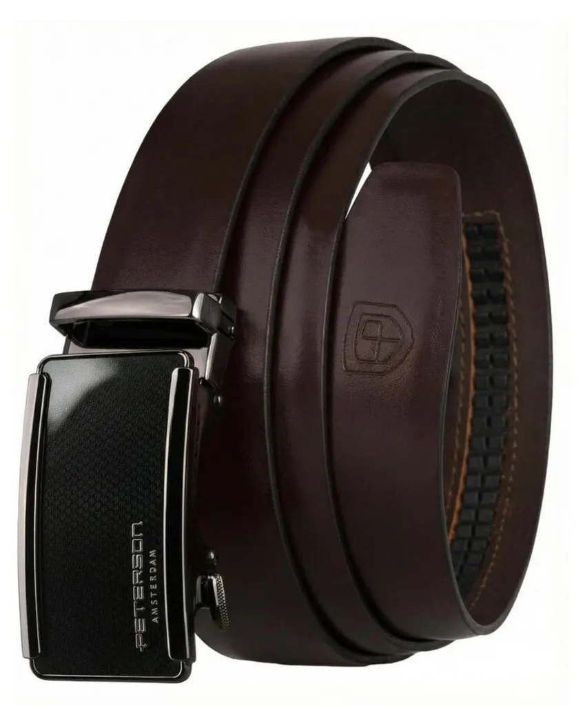 Ceinture en cuir Peterson ajustable anti-déformation pour homme