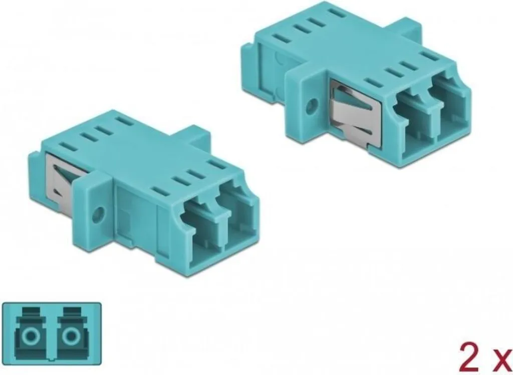 Set 2x Accoppiatore LC-LC Fibra Ottica DeLOCK 86536 - OM3 Multimodale - 2
