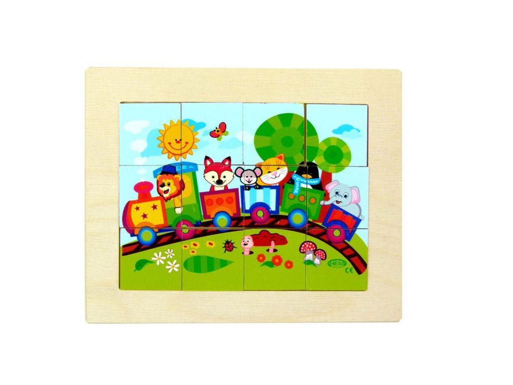 Holzspielzeug Minipuzzle Eisenbahn BxLxH 120x5x95mm NEU