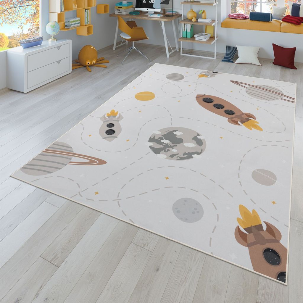 TT Home Kinderteppich Babyzimmer Teppich Kinderzimmer Rutschfest Tiere Weltkarte Autos Größe 160x220 cm