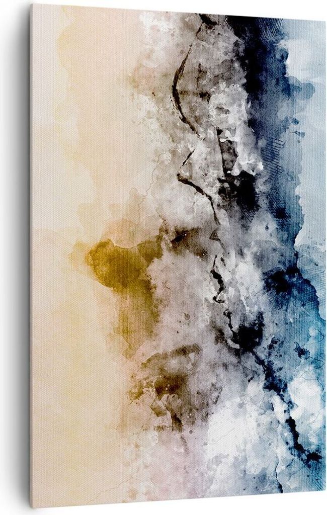 Bild auf Leinwand - Leinwandbild - Einteilig - Abstraktion Wolken Berge - 80x120cm - Wand Bild - Wanddeko - Wandbilder - Leinwanddruck - Wanddekora...