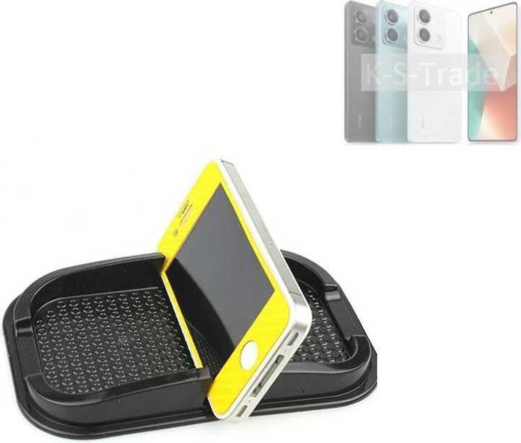 K-S-Trade Auto Anti Rutsch Matte Smartphone-Halter kompatibel mit Xiaomi Redmi Note 13 5G Haft Pad Armaturenbrett Handy-Halterung Silikon