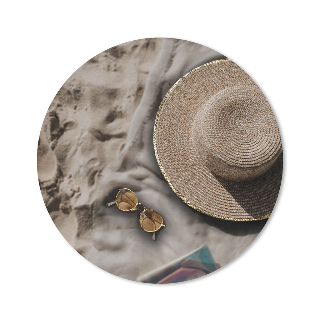 MuchoWow Mauspad Mousepad Sommer - Strand - Sonnenbrille - Hut 50x50 cm - Mousepads - Maus Mat - Pad - Mausunterlage - Vinyl