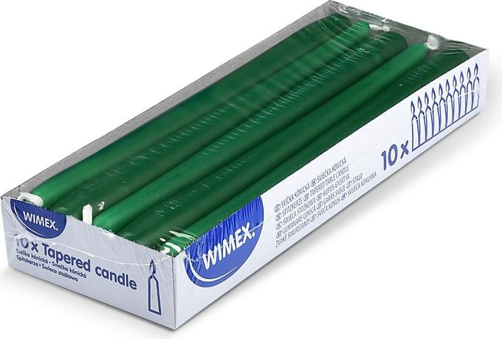 10 candele taper verde scuro 23,5 x 245 mm Immagine del prodotto 