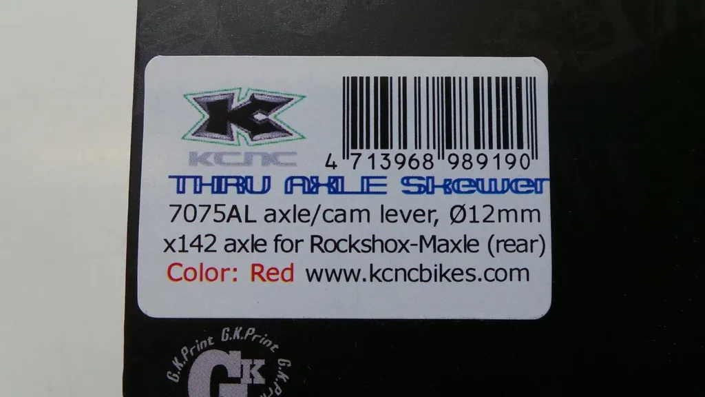 Axe Arrière KCNC Léger 142x12mm E-Thru Rouge Haute Performance VTT