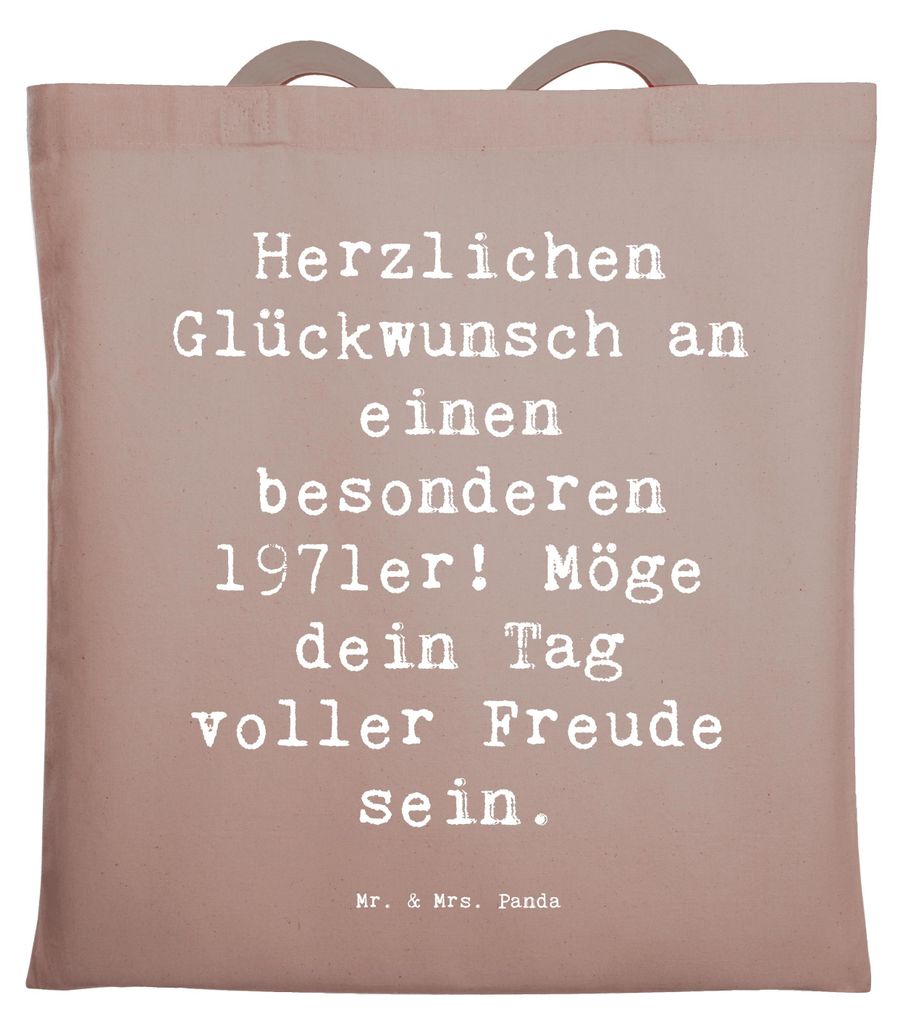 Mr. & Mrs. Panda Tote Bag Spruch 1971 Geburtstag - Braun Pastell - Geschenk, Nostalgie, liebevoll gestaltet, Shopping Tasche, Schultasche, Jahrgang...