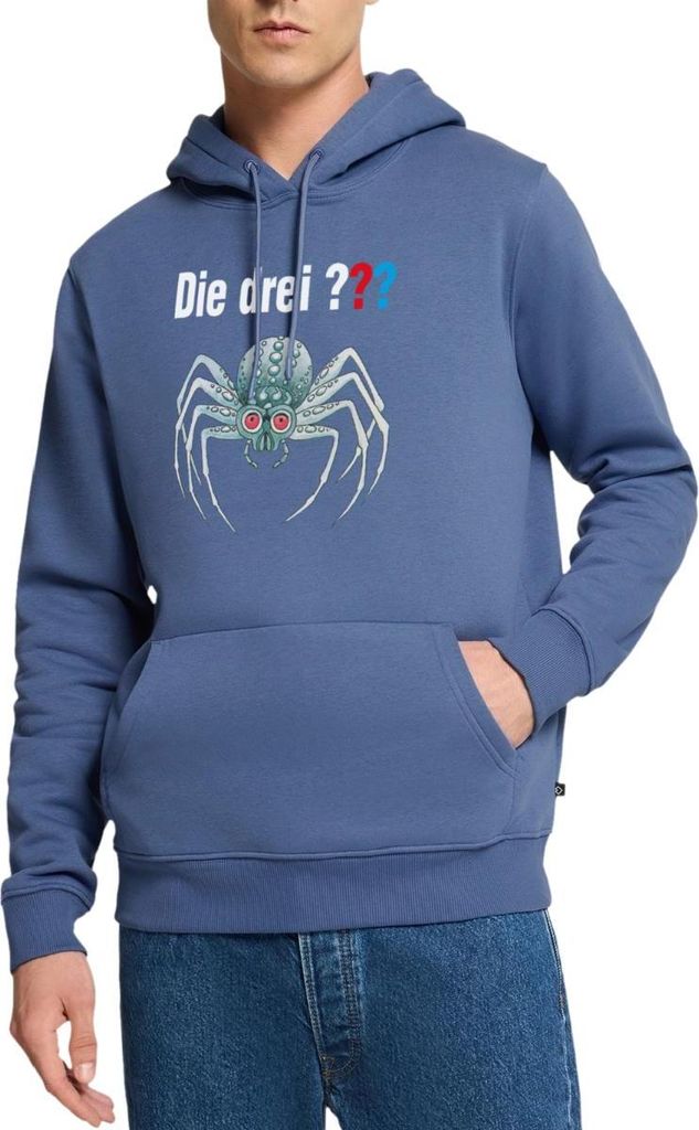 Spreadshirt Die Drei Fragezeichen und die silberne Spinne Herren Premium Hoodie, 5XL, Taubenblau