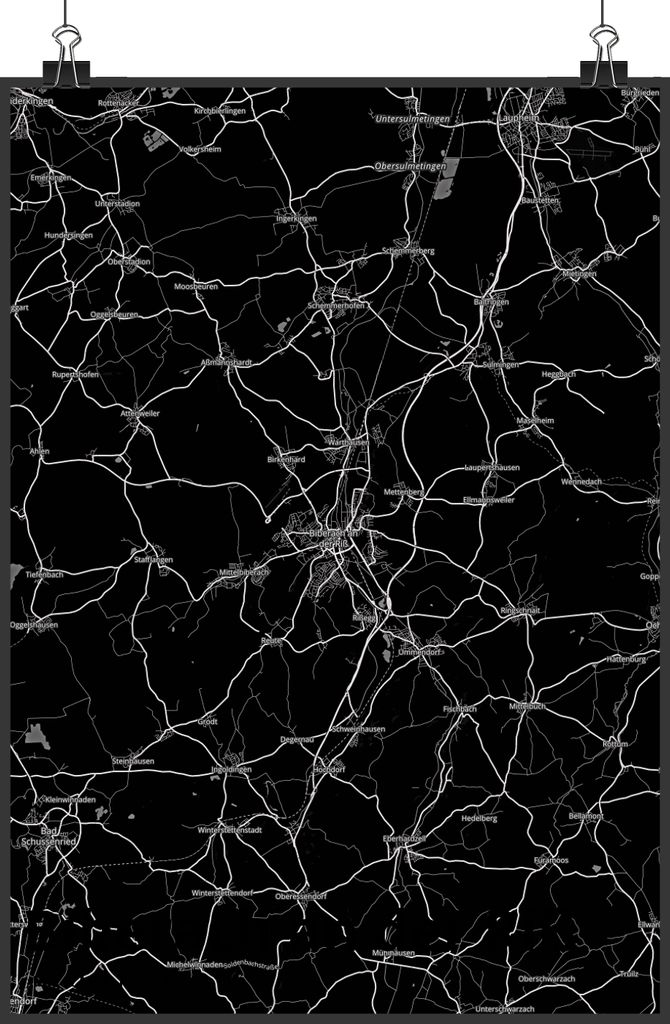 Mr. & Mrs. Panda Bild Biberach an der Riß DIN A4 - Geschenk, drucke, Wandbild, Design Poster, Plakat, Kunstdruck, Stadt, Dorf Karte Landkarte Map ...