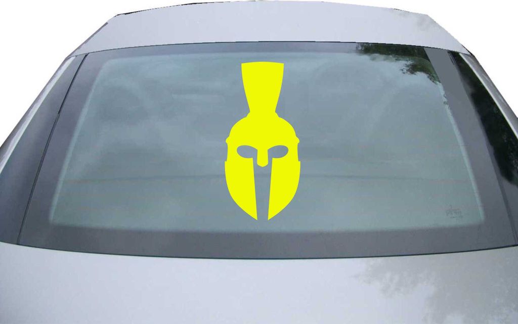 Indigos UG - Aufkleber Heckscheibe & Motorklappe DE2338 - neongelb - 600x285 mm - Spartaner Kamm - Auto Scheiben Fenster Heckklappe Tuning Racing J...