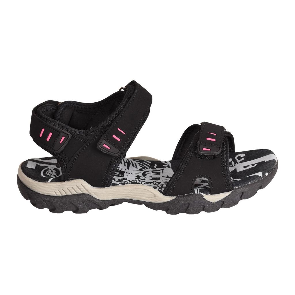 PDQ Damen Sport Sandale / Trekkingsandale mit Klettverschluss DF437 (5 UK/38 EU) (Schwarz)