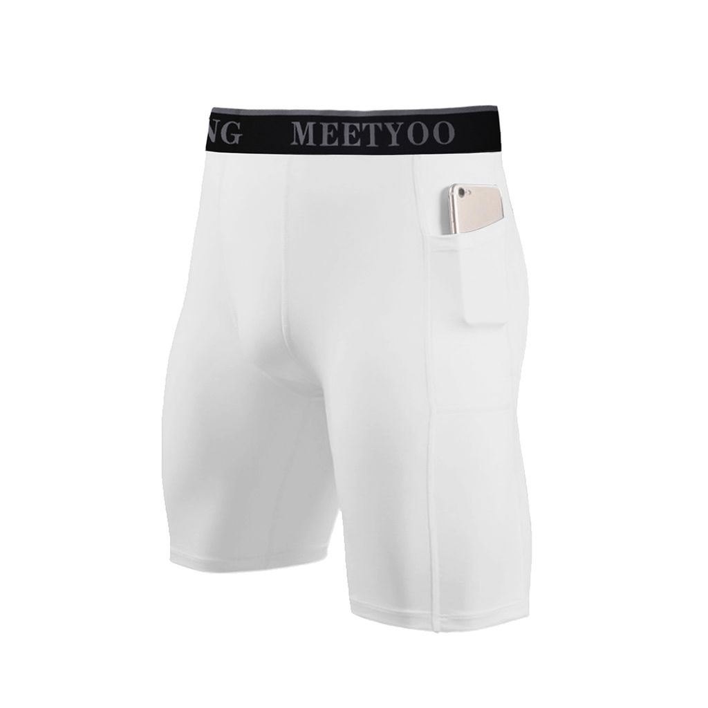 Herren Kompressionsshorts Tight Boxershorts Sport Fitnes Kurze Hose Sporthose Strumpfhose colour Weiß pant_size XXXL