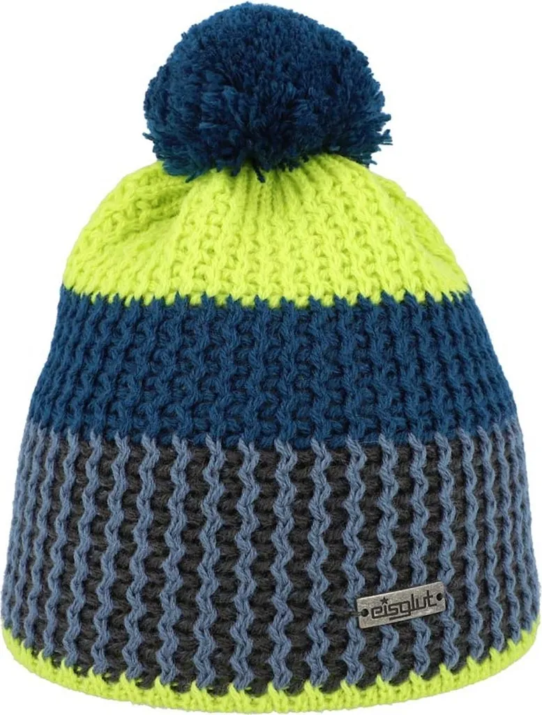 Bonnet tricoté multicolore Sykes Kids Eisglut avec pompon et doublure