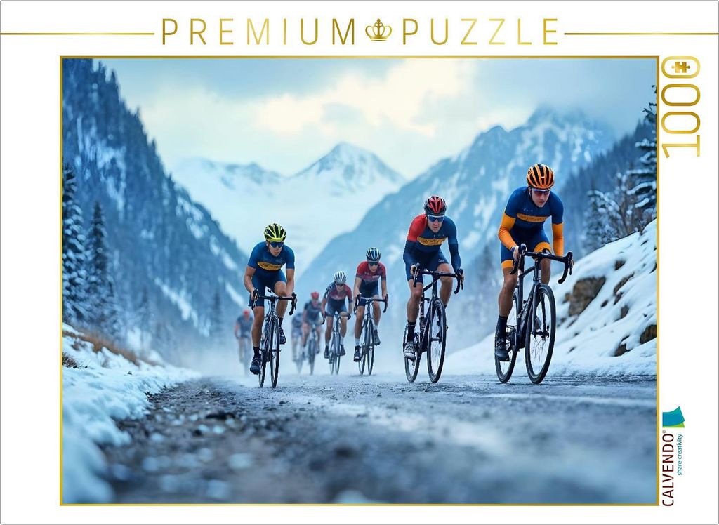 CALVENDO Puzzle Winterritt über den Pass | 1000 Teile Lege-Größe 64x48cm Foto-Puzzle für glückliche Stunden