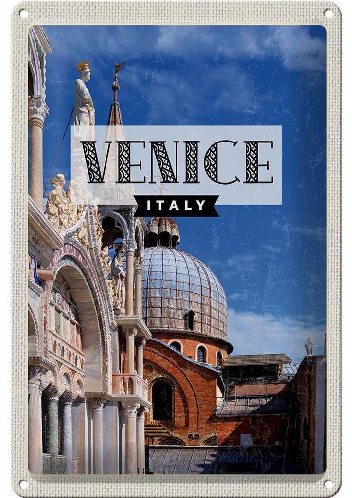 Blechschild Reise 20x30cm Venice Italien Architektur